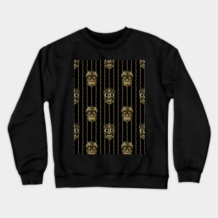 Halloween Gold Sugar Skulls on Barbed Wire Crewneck Sweatshirt